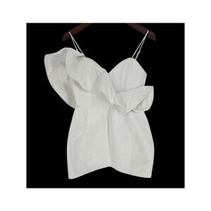 Zara White Mini Dress Layered Accent Women's M